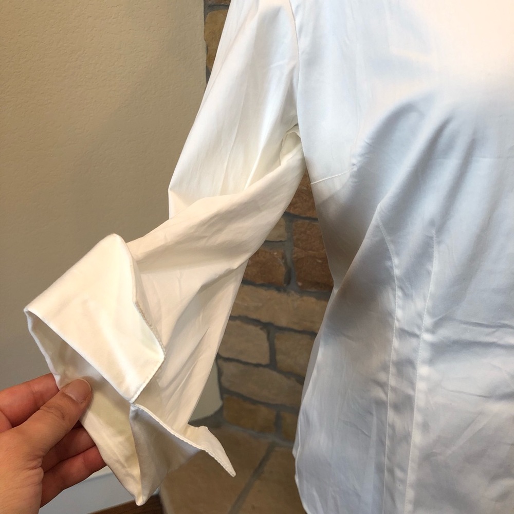 INC Women’s White Blouse Shirt Size 10 M Medium - Picture 4 of 8